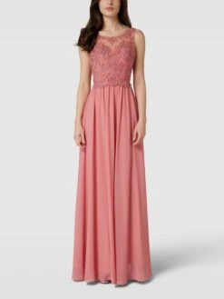 Laona Abendkleid Mit Floralen Stickereien - Lachs