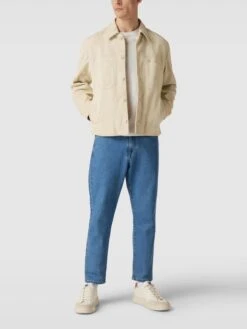 BOSS Orange Lederjacke Mit Label-Details Modell 'Jaked' - Sand