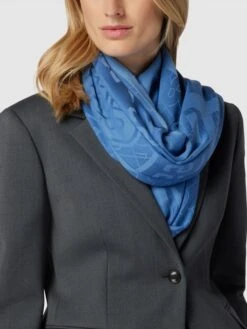 BOSS Schal Mit Ausgefransten Abschlüssen Modell 'Leonida' - Bleu