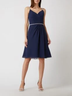 Luxuar Cocktailkleid Mit Strasssteinbesatz - Dunkelblau