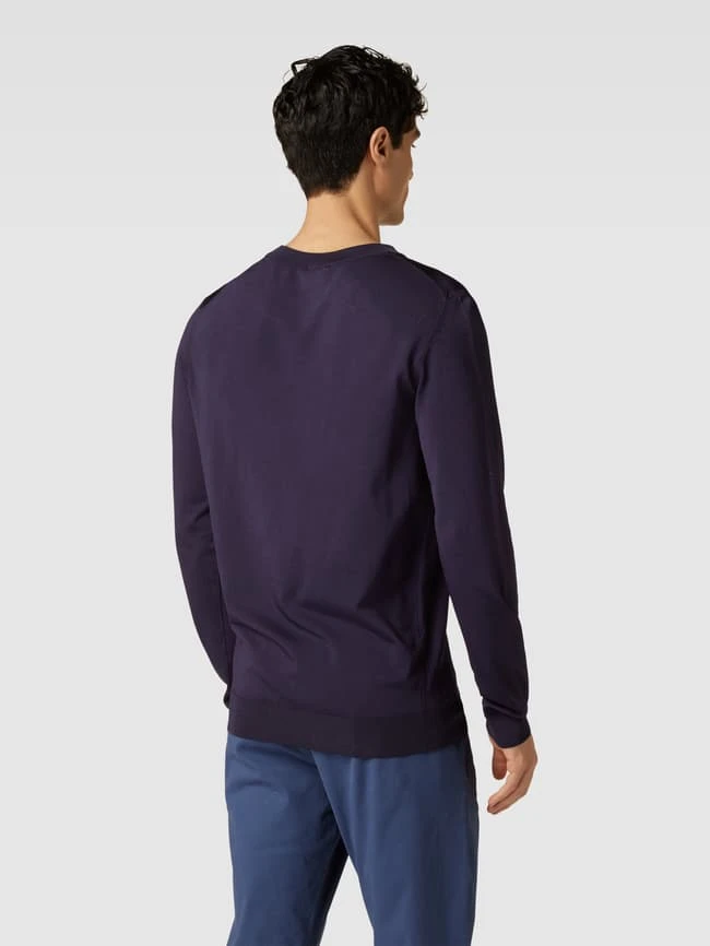 HUGO Longsleeve Mit Geripptem Rundhalsausschnitt Modell 'Cesar' - Purple 7 HUGO Longsleeve Mit Geripptem Rundhalsausschnitt Modell 'Cesar' - Purple – Bild 5
