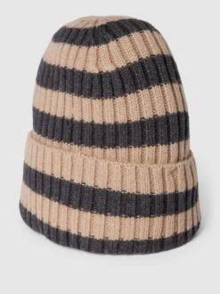 Jake*s Casual Beanie Mit Streifenmuster - Anthrazit