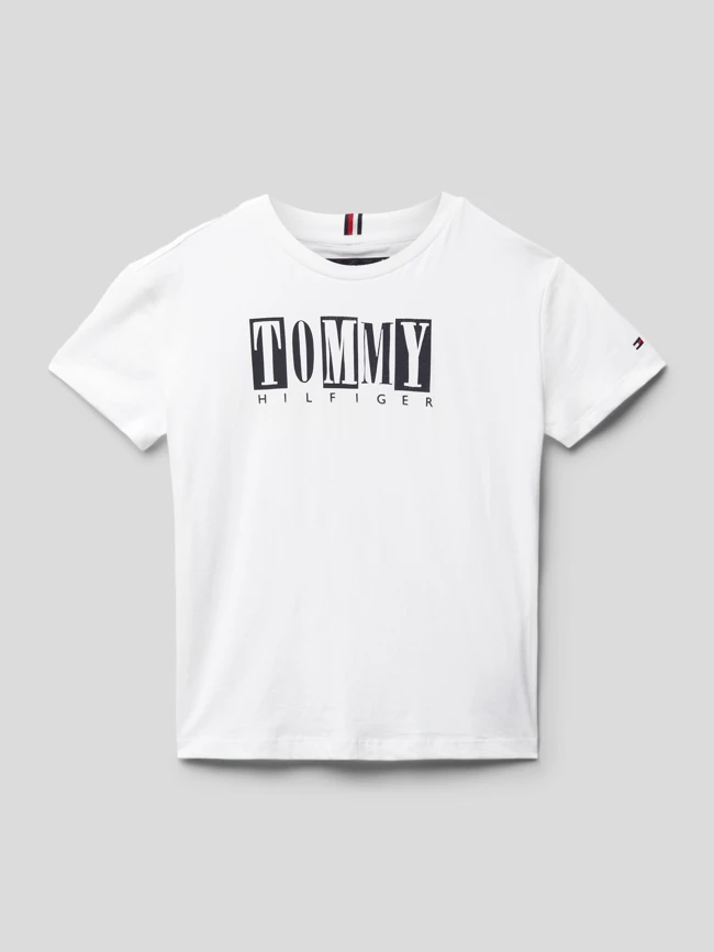 Tommy Hilfiger Teens T-Shirt Mit Label-Print - Weiß 3 Tommy Hilfiger Teens T-Shirt Mit Label-Print - Weiß