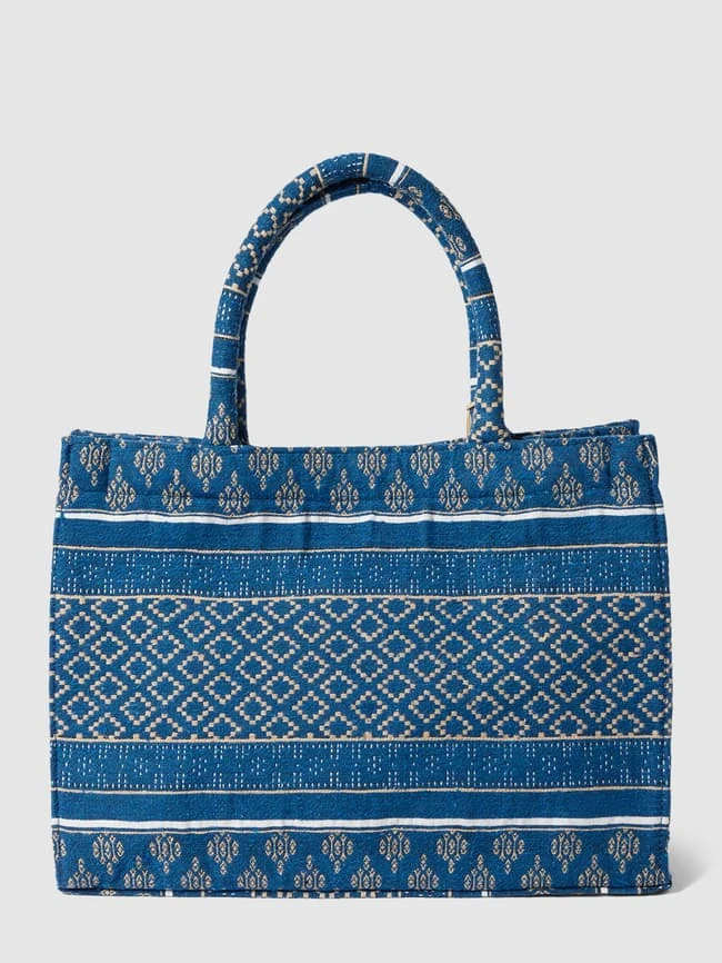 Anokhi Tote Bag Mit Allover-Muster Modell 'BOOKTOTE' - Royalblau 6 Anokhi Tote Bag Mit Allover-Muster Modell 'BOOKTOTE' - Royalblau – Bild 4