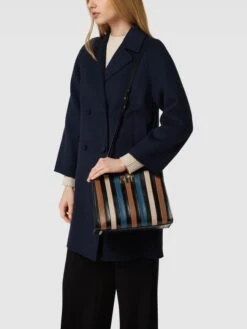 Furla Handtasche Mit Streifen-Strukturmuster - Schwarz