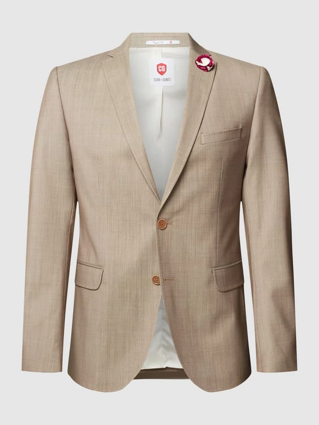 CG - Club Of Gents Slim Fit 2-Knopf-Sakko Mit Zier-Detail - Beige 4 CG - Club Of Gents Slim Fit 2-Knopf-Sakko Mit Zier-Detail - Beige – Bild 2