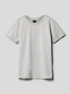 Kabooki T-Shirt Mit Rundhalsausschnitt Modell 'THEODOR' - Mittelgrau Meliert