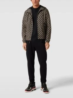 Michael Kors Jacke Mit Allover-Label-Muster - Schwarz