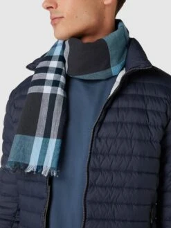 Bugatti Schal Mit Glencheck-Muster Modell 'Burberry' - Hellblau