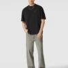 Pegador Oversized T-Shirt Mit Rundhalsausschnitt Modell 'Logo' - Schwarz