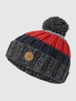 Barts Pudelmütze Mit Blockstreifen Modell 'Wilhelm' - Dunkelgrau