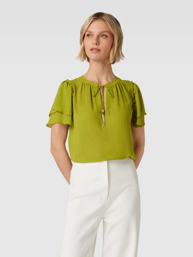 Marc Cain Blusenshirt Mit Tunnelzug Und Volants - Schilf 6 Marc Cain Blusenshirt Mit Tunnelzug Und Volants - Schilf – Bild 4