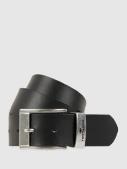 Tom Tailor Ledergürtel Mit Dornschließe Modell 'Tom' - Schwarz