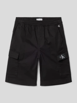 Calvin Klein Jeans Shorts Mit Label-Patch - Schwarz