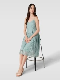 Jake*s Cocktail Cocktailkleid Mit Herz-Ausschnitt - Olivgrün Meliert