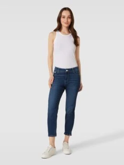 Christian Berg Woman Slim Fit Jeans Im 5-Pocket-Design Mit Viskose-Anteil - Blau