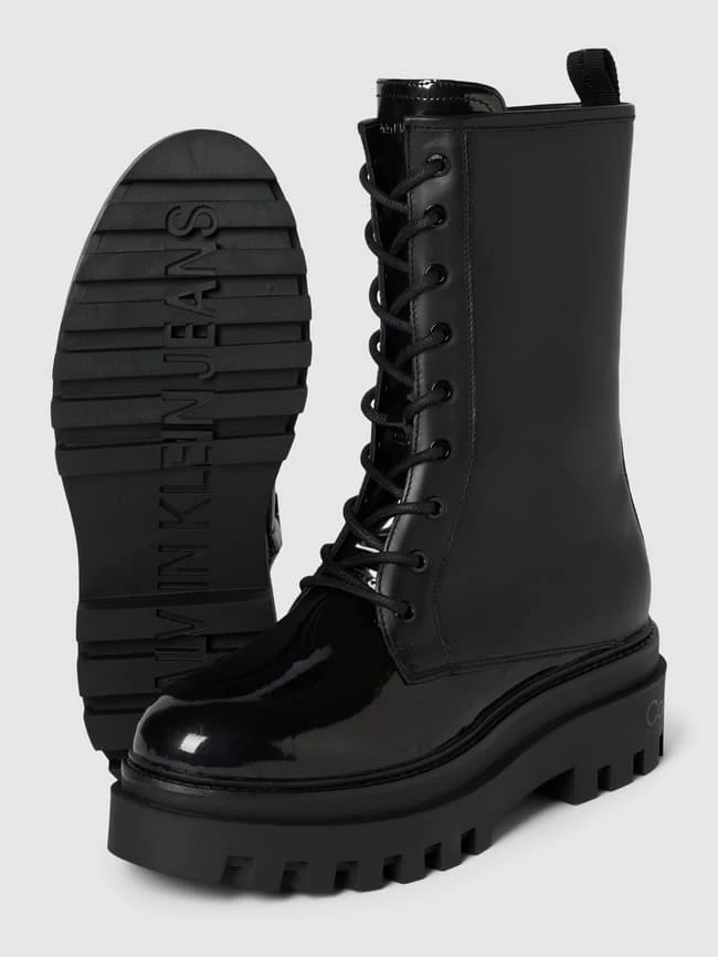 Calvin Klein Jeans Schnürboots Aus Leder Mit Plateausohle - Schwarz 7 Calvin Klein Jeans Schnürboots Aus Leder Mit Plateausohle - Schwarz – Bild 5