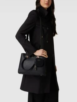 Guess Handtasche Mit Label-Applikation Modell 'ECO ALEXIE' - Schwarz