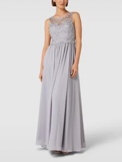 Laona Abendkleid Mit Floralen Stickereien - Eisblau