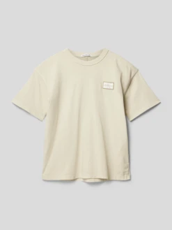 Calvin Klein Jeans T-Shirt Mit Label-Patch Modell 'BADGE MINERAL' - Beige