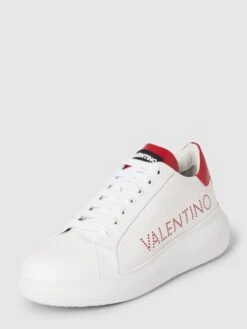 Valentino Sneaker Aus Leder Mit Kontrastbesätzen Modell 'BOUNCE' - Weiß