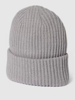 Pieces Beanie Mit Breitem Umschlag - Hellgrau Meliert
