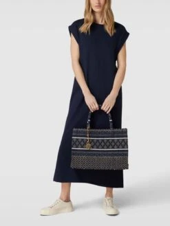 Anokhi Tote Bag Mit Allover-Muster Modell 'BOOKTOTE' - Marineblau
