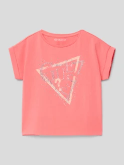 Guess T-Shirt Mit Label-Detail - Pink