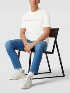 Emporio Armani T-Shirt Mit Label-Stitching - Weiß