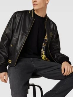 Versace Jeans Couture Lederjacke Mit Zierbesatz Und Effektgarn - Schwarz -Guesi Bekleidung Geschaft 98qkachp9lakse2k7143giqb9d150j2l88q4kc298p250kq29l94ueaf7153ii1n6gokgi248584sc9jaoo32chi6opjcd1gc4smaohk6tj38ohp70pj8cr46ssm4p9pcphjacg