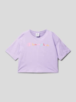 CHAMPION Cropped T-Shirt Mit Logo-Detail - Flieder