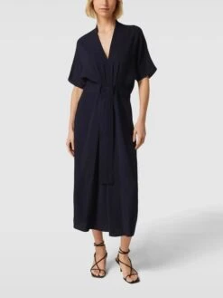 Windsor. Windsor Midikleid Mit Bindegürtel - Marineblau