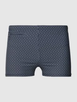 Schiesser Badehose Mit Allover-Muster Modell 'Marineland' - Dunkelblau