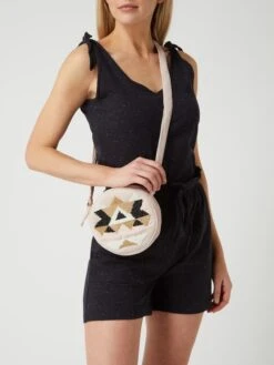 ICHI Crossbody Bag Aus Samt Modell 'Ajaci' - Beige