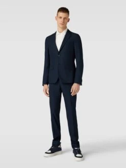 Bruun & Stengade Anzug Mit Reverskragen Modell 'Prato' - Marineblau