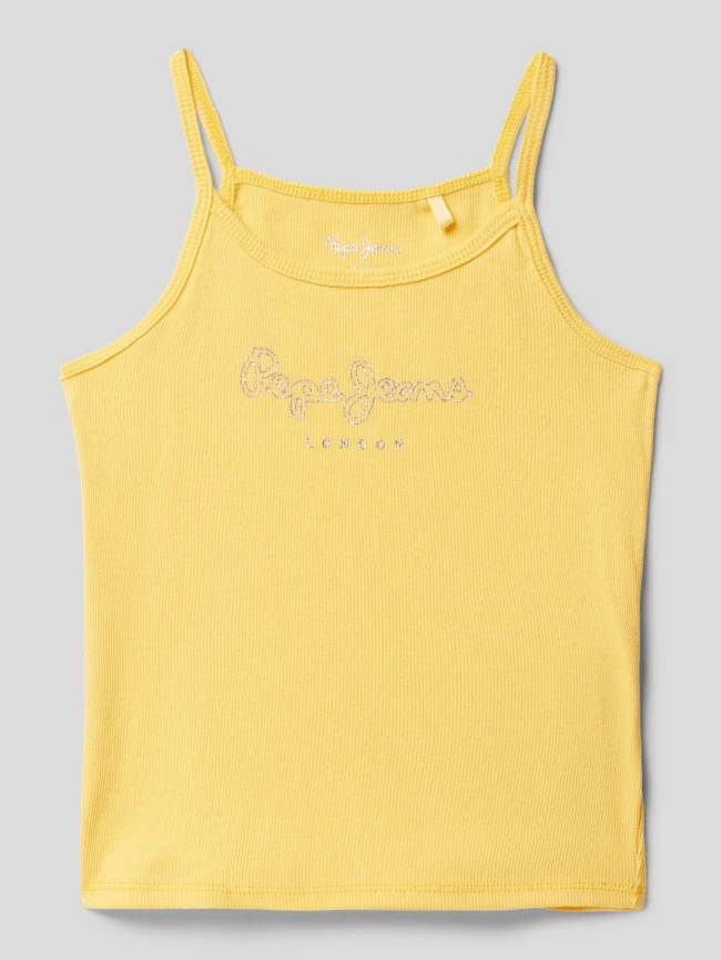 Pepe Jeans Top In Feinripp-Optik Modell 'ANASTASIA' - Gelb 3 Pepe Jeans Top In Feinripp-Optik Modell 'ANASTASIA' - Gelb