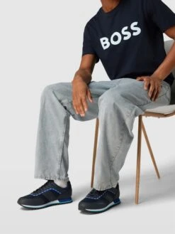 BOSS Sneaker Mit Label-Print Modell 'Parkour' - Dunkelblau
