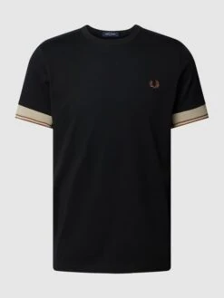 Fred Perry T-Shirt Mit Logo-Stitching Modell 'Contrast Cuff' - Schwarz -Guesi Bekleidung Geschaft 9d3k8ci9712kkj268t24chhg715k4ga56l84cj2d9l542gpp8l556d9o8gpj0gq1651kiiqb9h1kiiiaaoo38opjccpjacj560r30ohk6oq3ce3268rjep9j6thj6cj560qj2cg