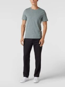 MCNEAL T-Shirt Mit Label-Applikation - Schilf Meliert