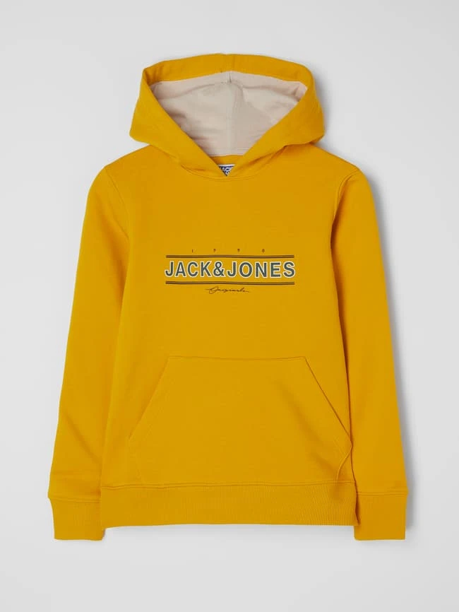 Jack & Jones Hoodie Mit Logo-Print Modell 'Friday' - Senfgelb 3 Jack & Jones Hoodie Mit Logo-Print Modell 'Friday' - Senfgelb