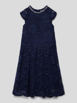 Happy Girls Kleid Mit Ziersteinbesatz - Marineblau