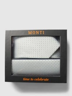 Monti Krawatte Mit Einstecktuch Im Set - Grün