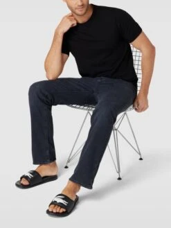 Lacoste Slides Mit Label-Applikation Modell 'Croco Dualiste' - Schwarz