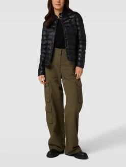 Blauer Usa Steppjacke Mit Stehkragen - Schwarz