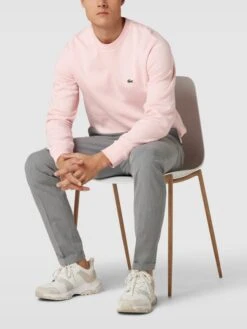 Lacoste Sweatshirt Mit Label-Patch - Rosa