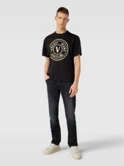 Versace Jeans Couture T-Shirt Mit Label-Print - Schwarz