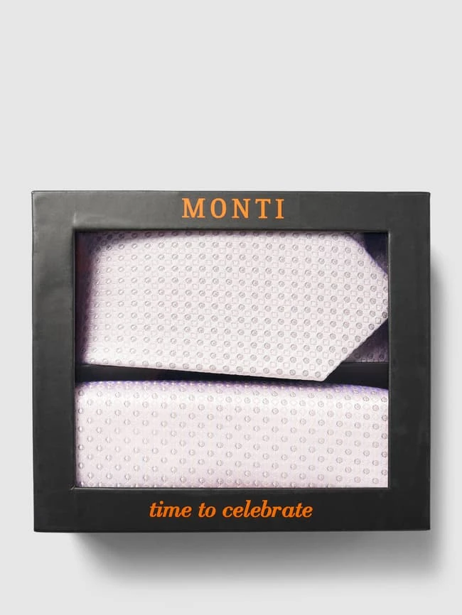 Monti Krawatte Mit Einstecktuch Im Set - Apricot 3 Monti Krawatte Mit Einstecktuch Im Set - Apricot