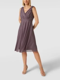 TROYDEN COLLECTION Cocktailkleid Mit Taillenpasse - Mauve