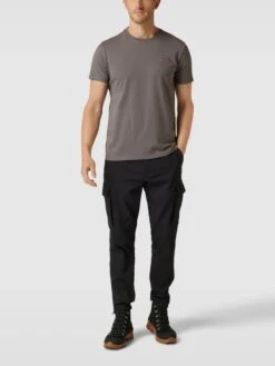 Napapijri T-Shirt Mit Logo-Stitching Modell 'SALIS' - Anthrazit