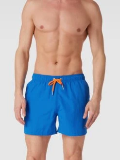 Gant Badehose Mit Label-Stitching - Royalblau